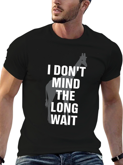 Long Wait Giraffe Graphic Tee - Mens Black T-Shirt
