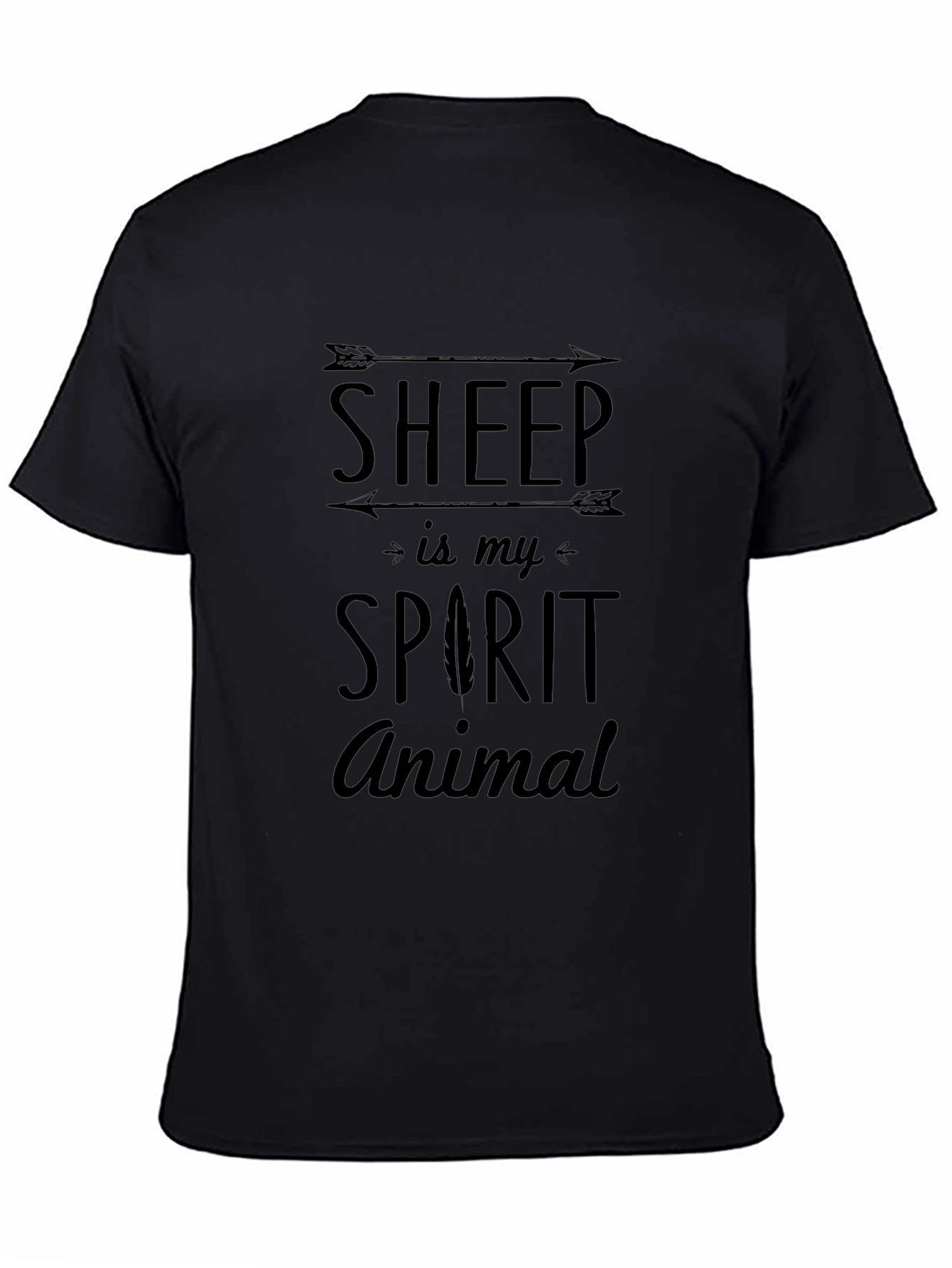 Sheep is My Spirit Animal Black T-Shirt
