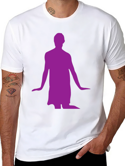Mans Black T-Shirt with Purple Figure Graphic