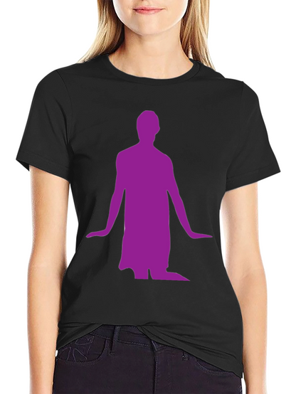 Mans Black T-Shirt with Purple Figure Graphic