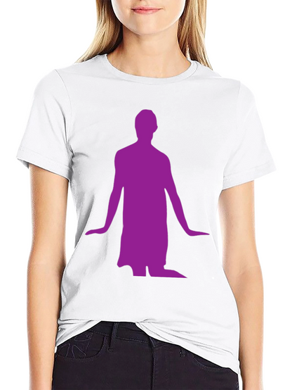 Mans Black T-Shirt with Purple Figure Graphic