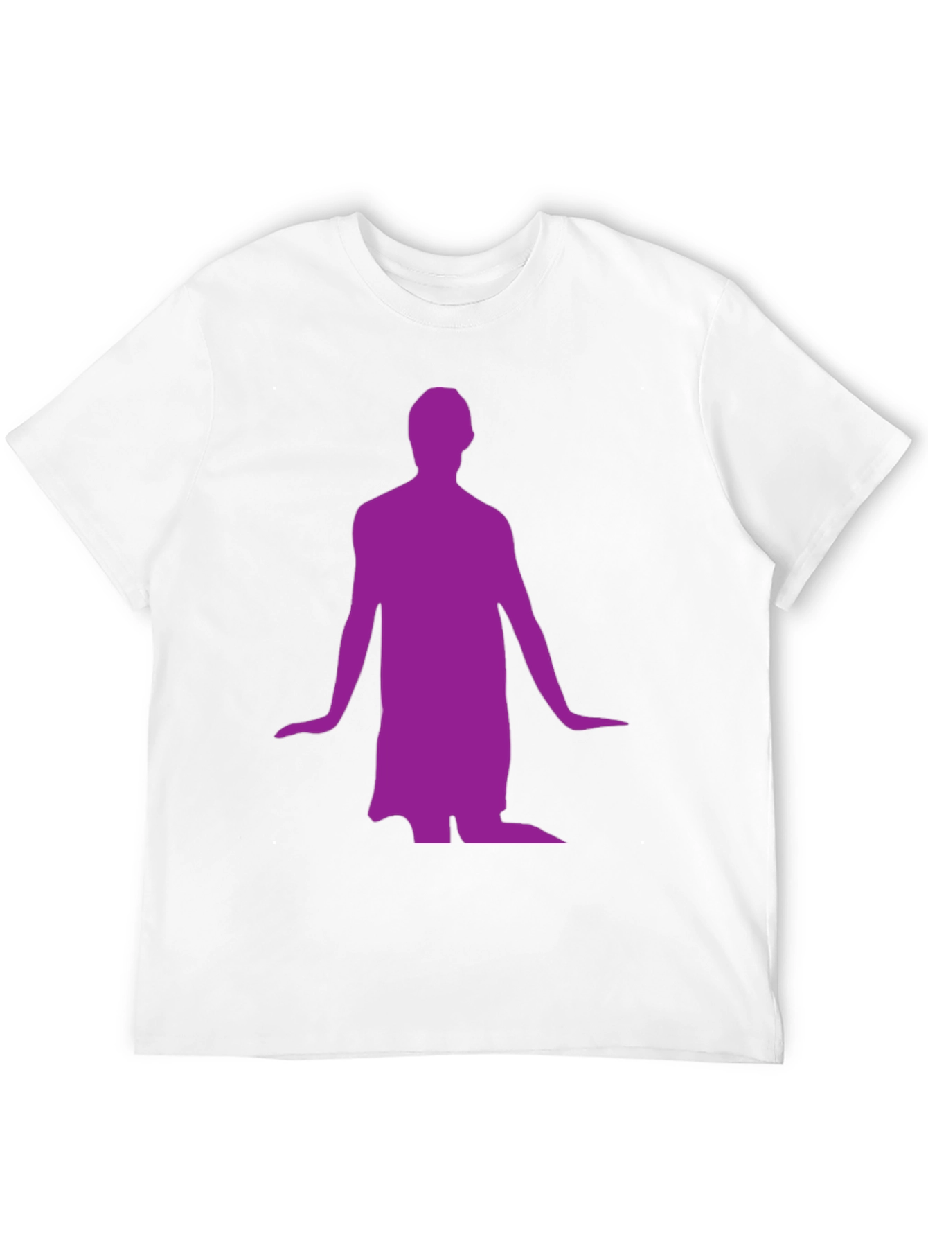 Mans Black T-Shirt with Purple Figure Graphic