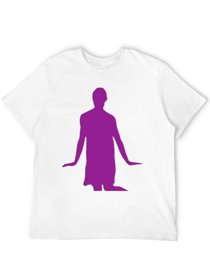 Mans Black T-Shirt with Purple Figure Graphic