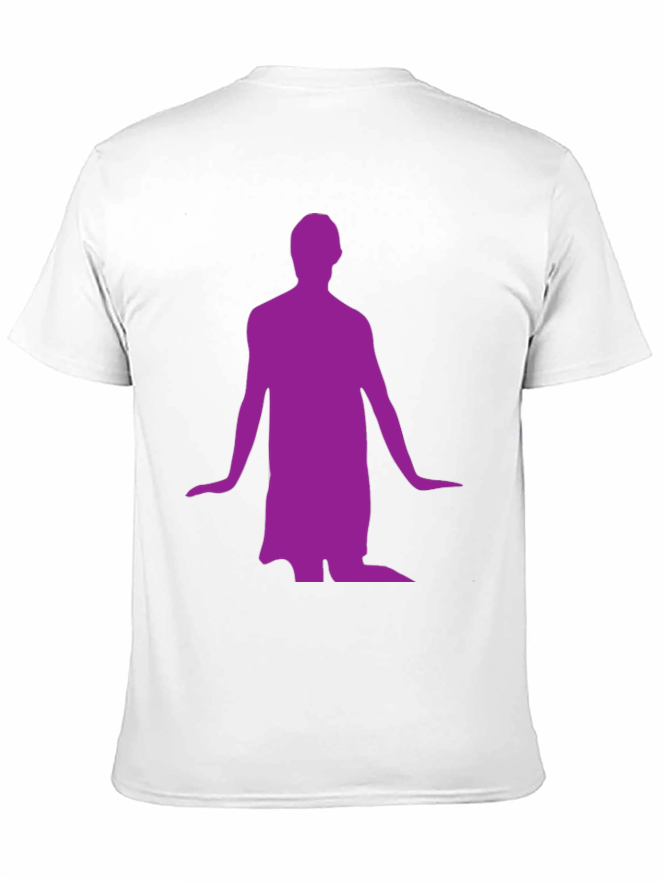 Mans Black T-Shirt with Purple Figure Graphic