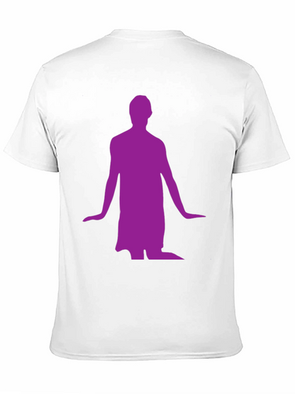 Mans Black T-Shirt with Purple Figure Graphic