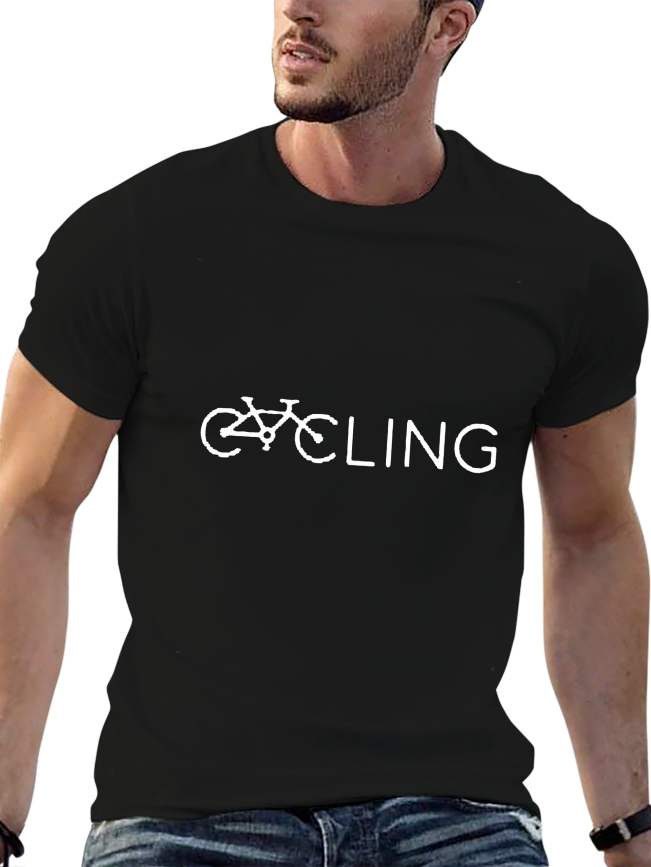 Cycling Graphic T-Shirt - Black Stylish Comfortable