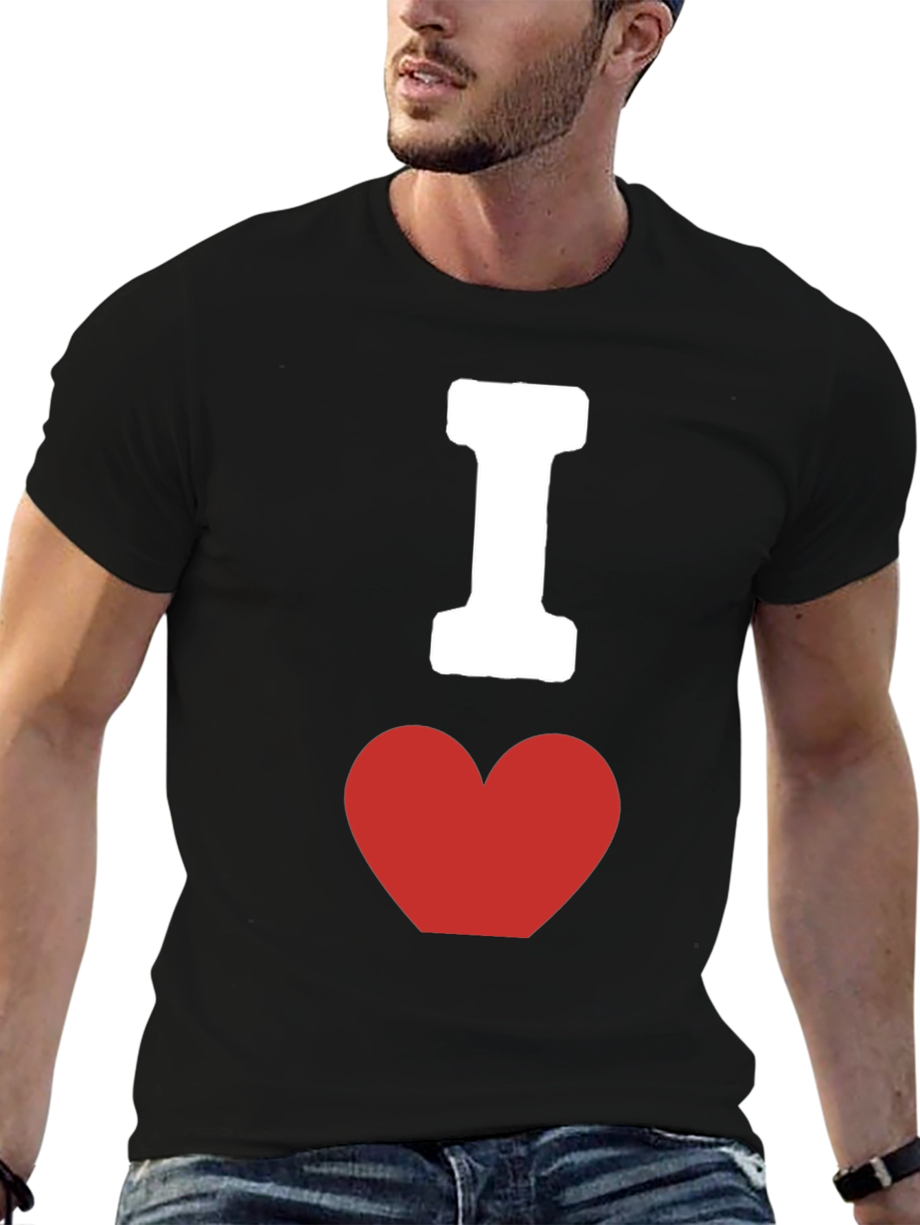 I Heart Graphic Tee - Classic Black Cotton T-Shirt