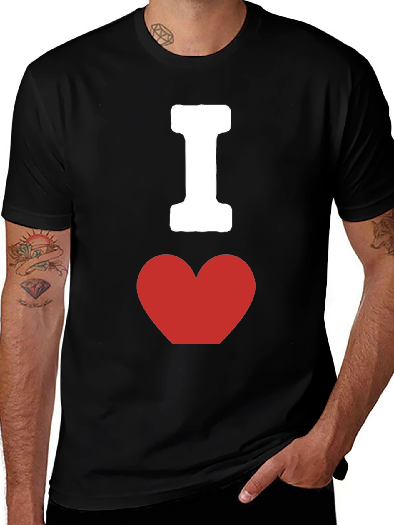 I Heart Graphic Tee - Classic Black Cotton T-Shirt