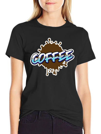 Coffee Splash Graphic T-Shirt - Black