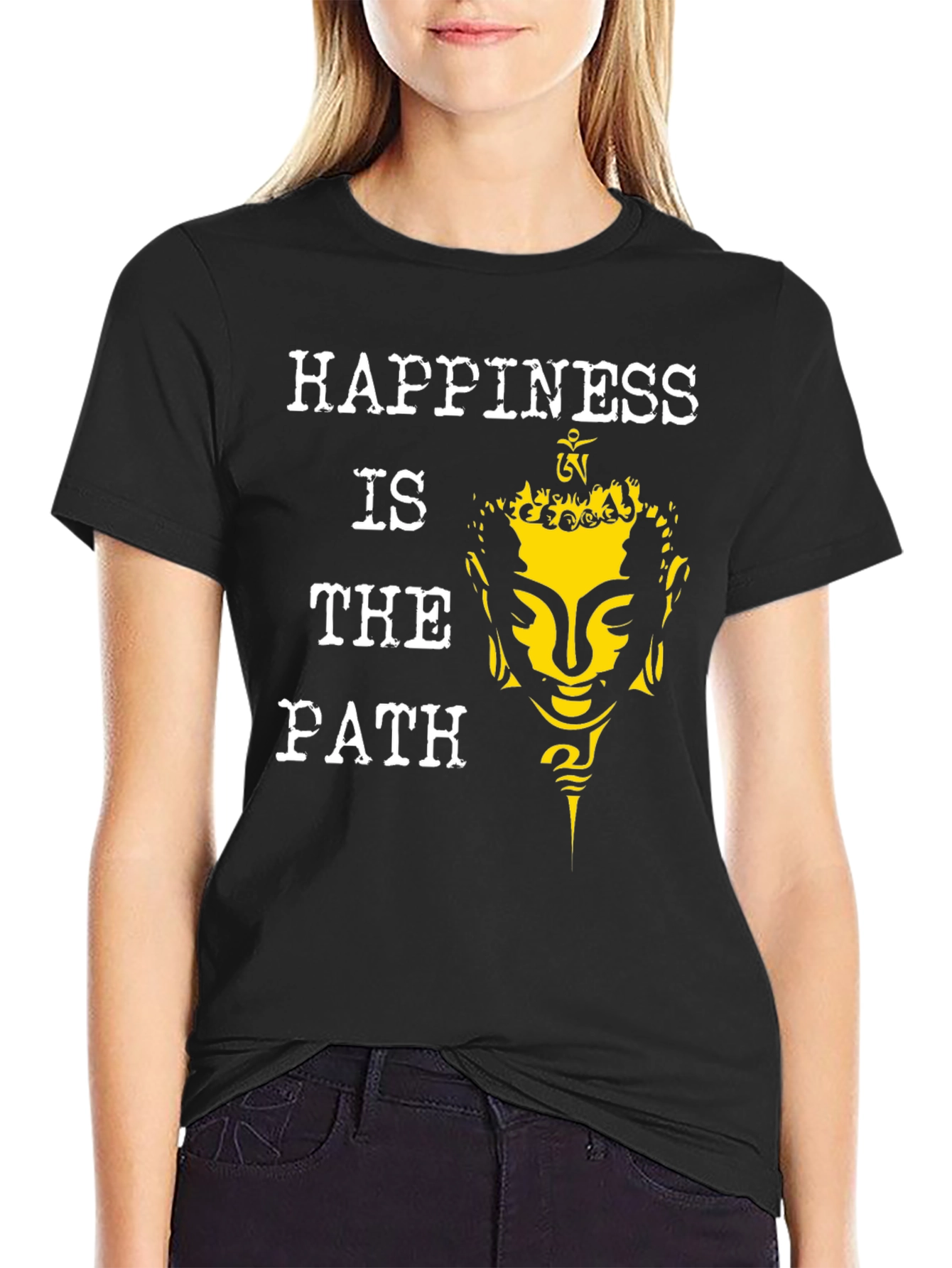 Happiness Is The Path Buddha Graphic Tee