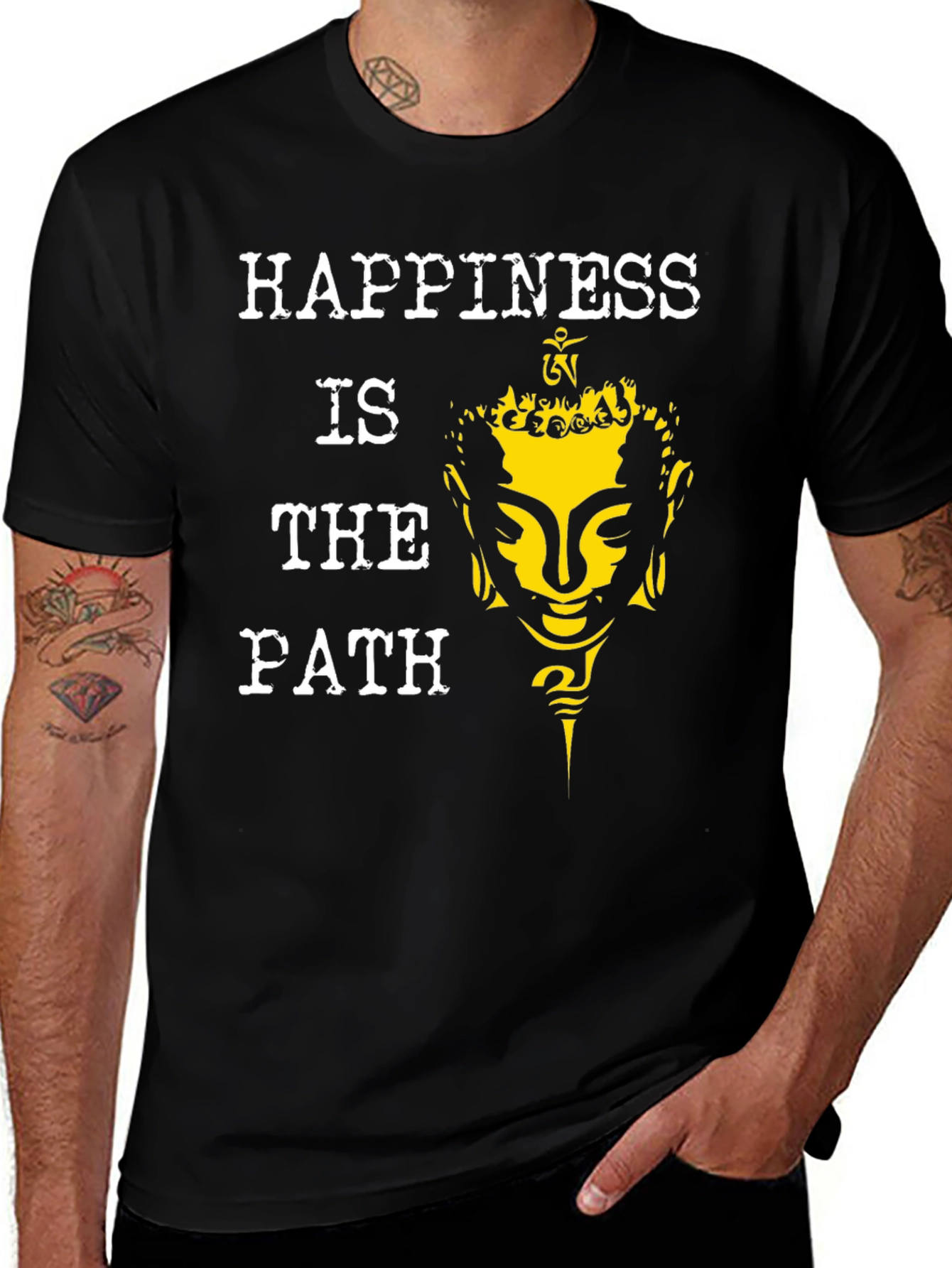 Happiness Is The Path Buddha Graphic Tee