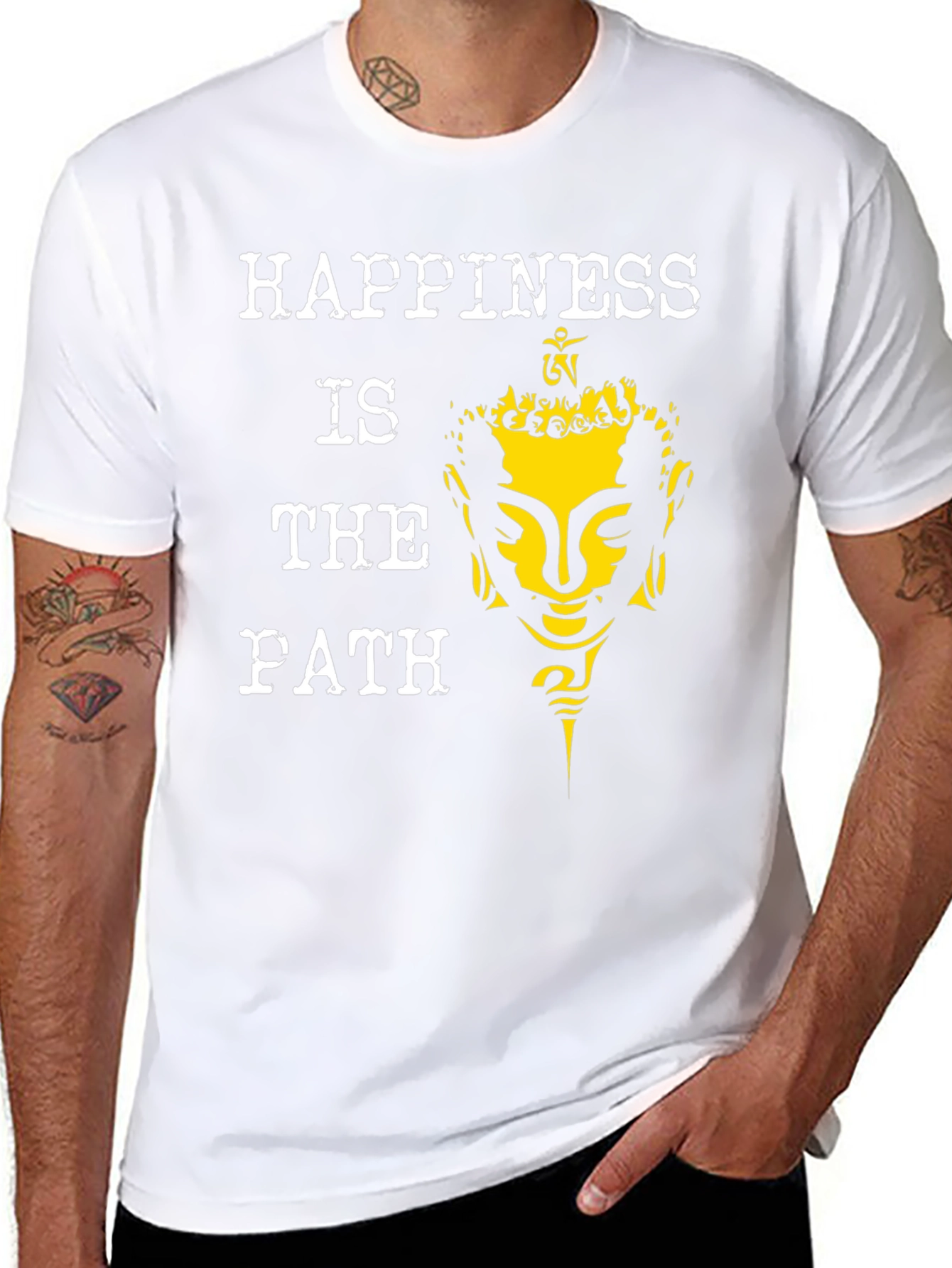 Happiness Is The Path Buddha Graphic Tee