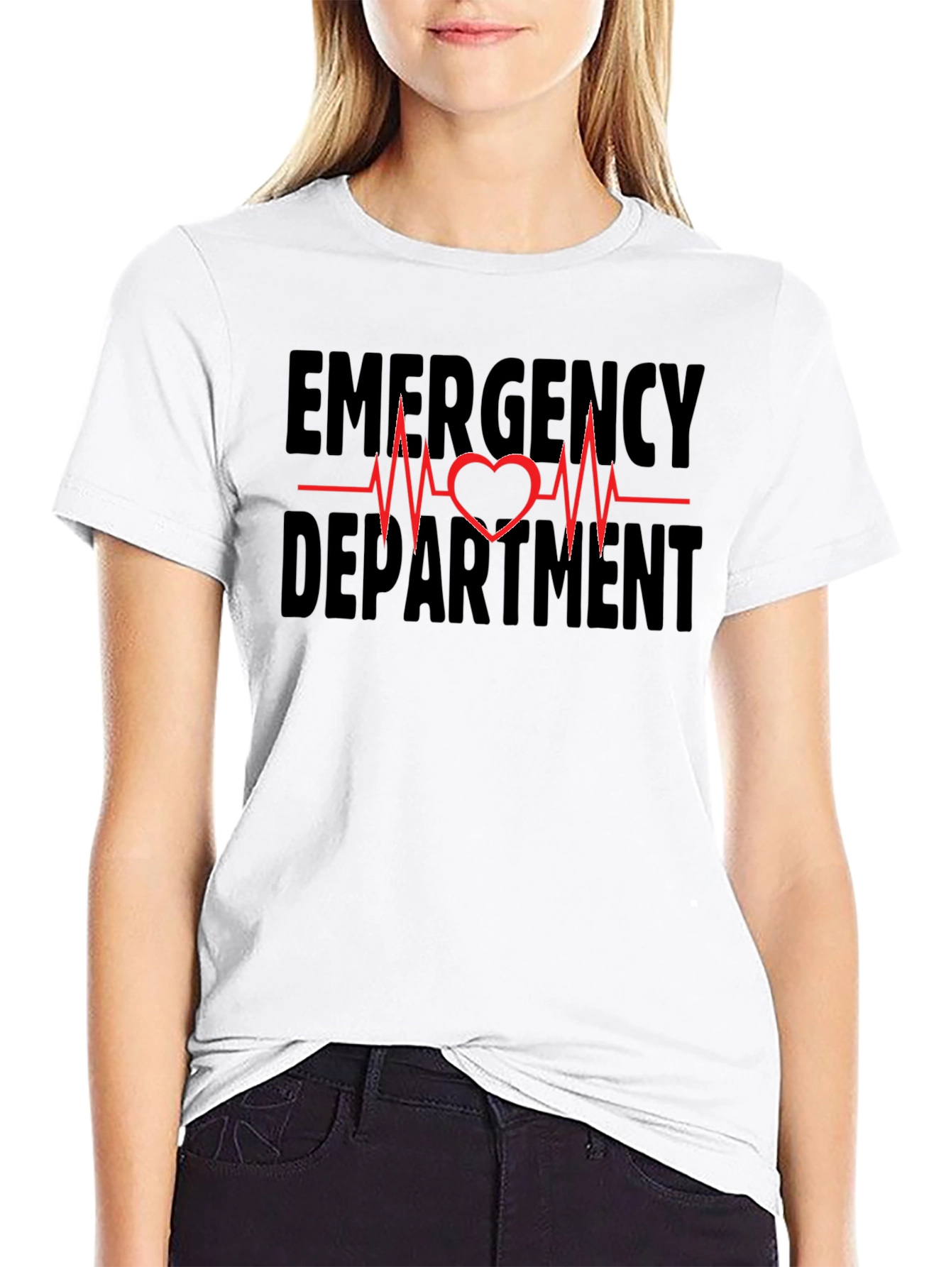 Emergency Department Heartbeat Graphic Tee - Black