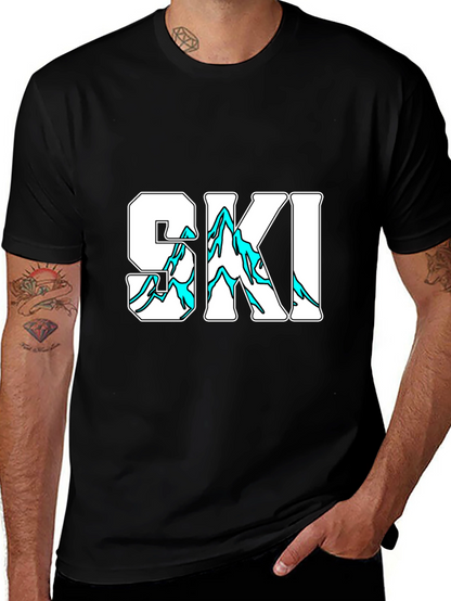 SKI Graphic Print Black T-Shirt