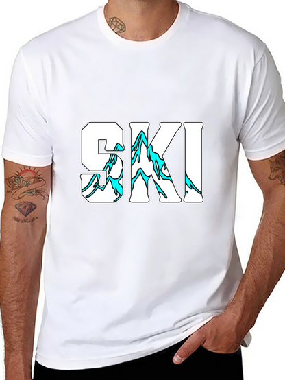 SKI Graphic Print Black T-Shirt
