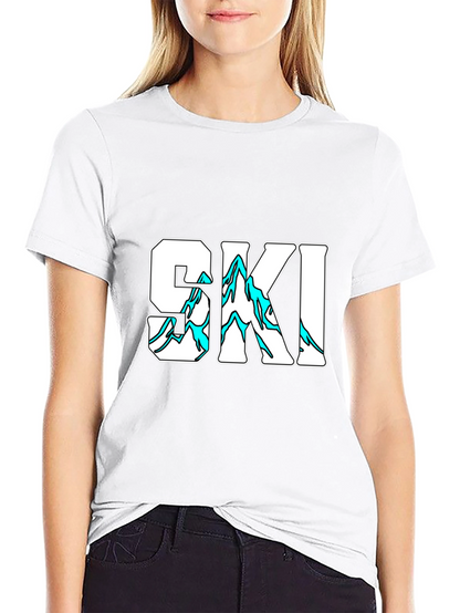 SKI Graphic Print Black T-Shirt