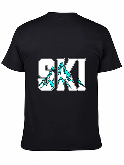 SKI Graphic Print Black T-Shirt
