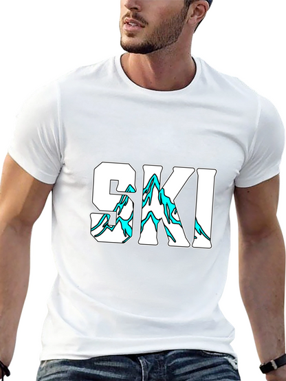 SKI Graphic Print Black T-Shirt