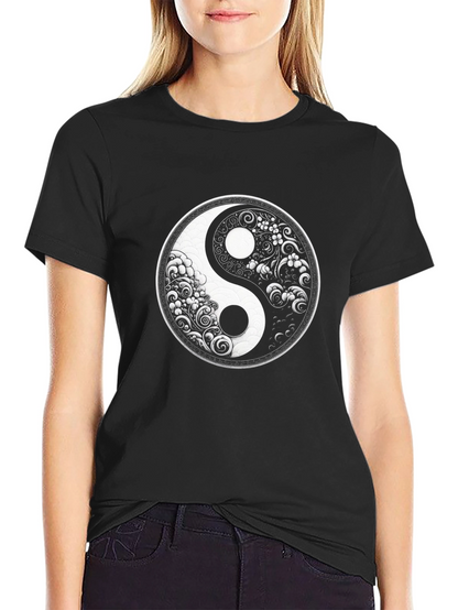 Yin Yang Graphic T-Shirt - Black
