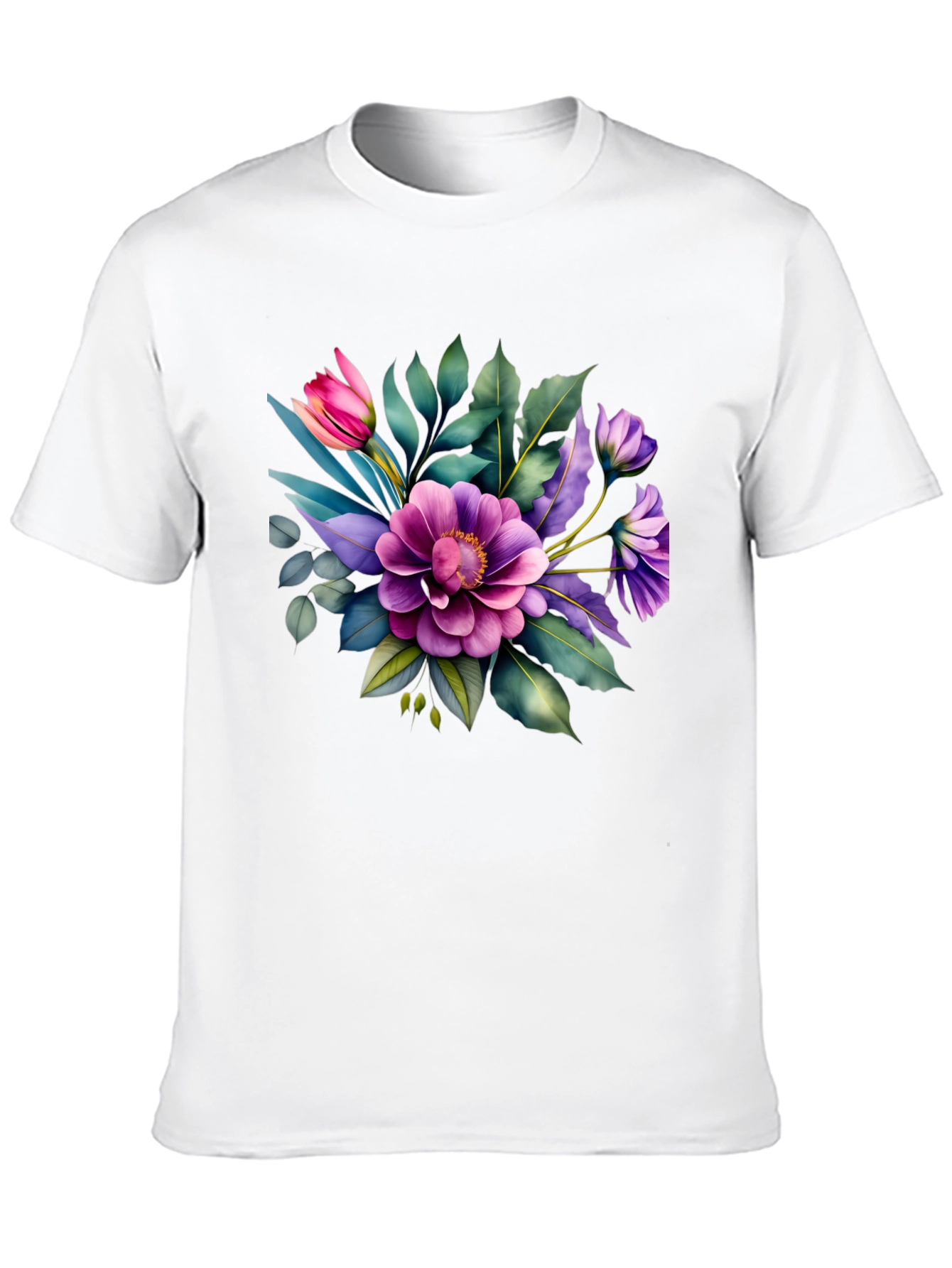 Floral Bouquet Graphic Tee - Trendy Black T-Shirt