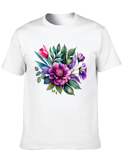 Floral Bouquet Graphic Tee - Trendy Black T-Shirt