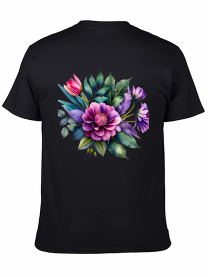 Floral Bouquet Graphic Tee - Trendy Black T-Shirt