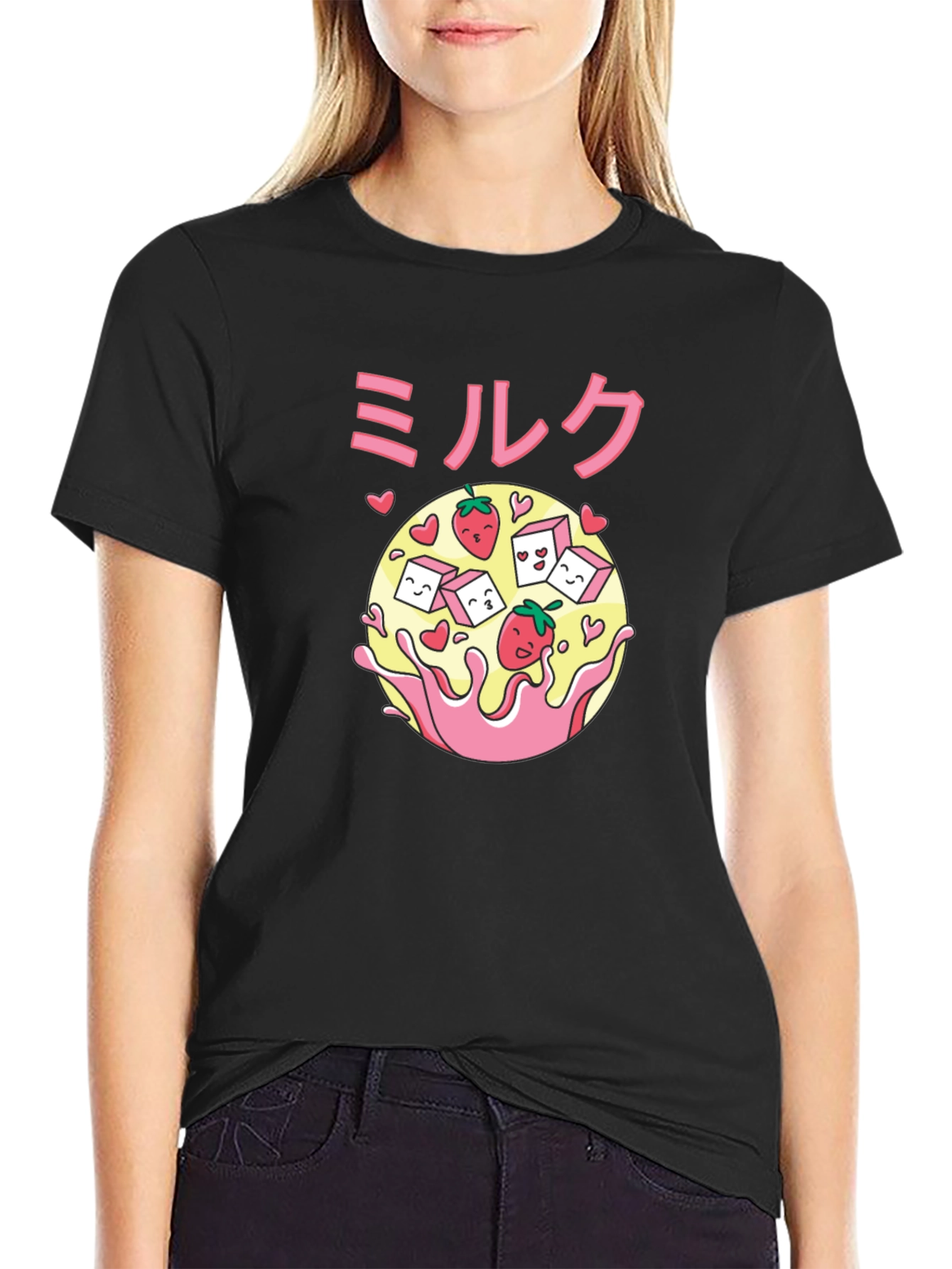 Strawberry Milk Kawaii Graphic T-Shirt