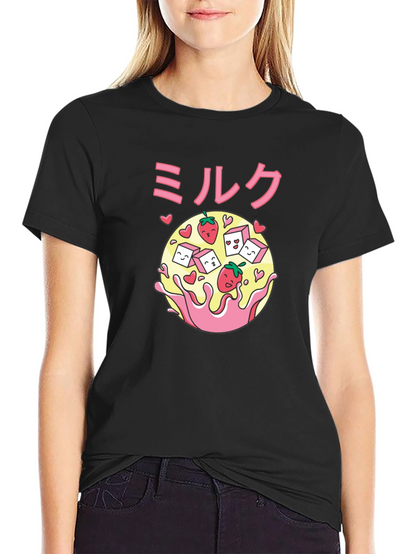 Strawberry Milk Kawaii Graphic T-Shirt