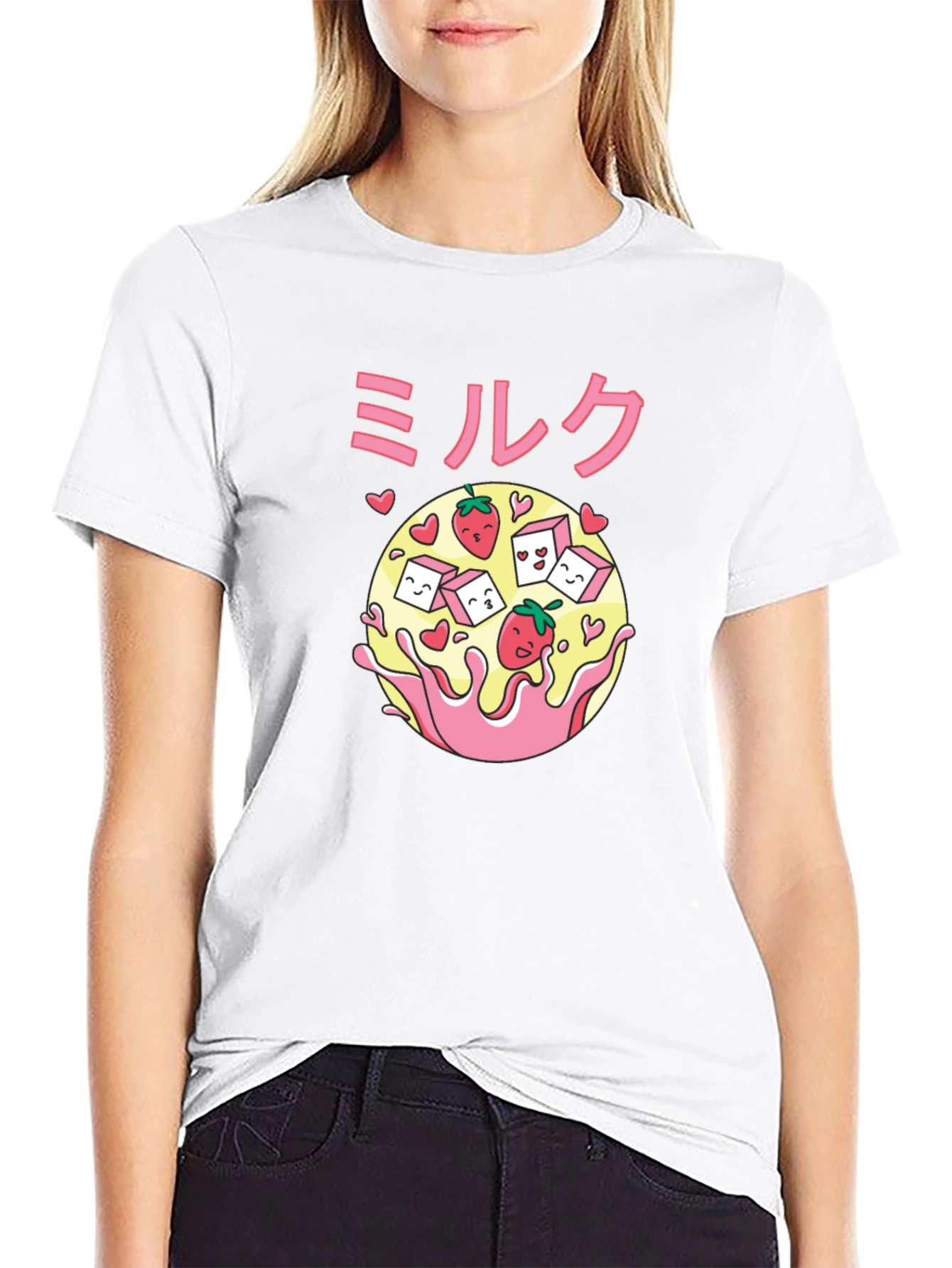 Strawberry Milk Kawaii Graphic T-Shirt