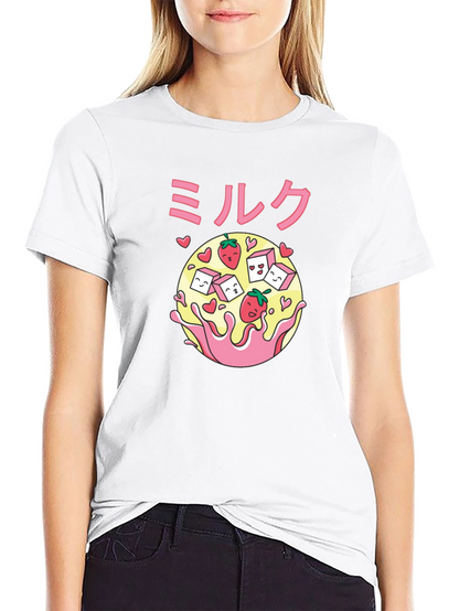 Strawberry Milk Kawaii Graphic T-Shirt