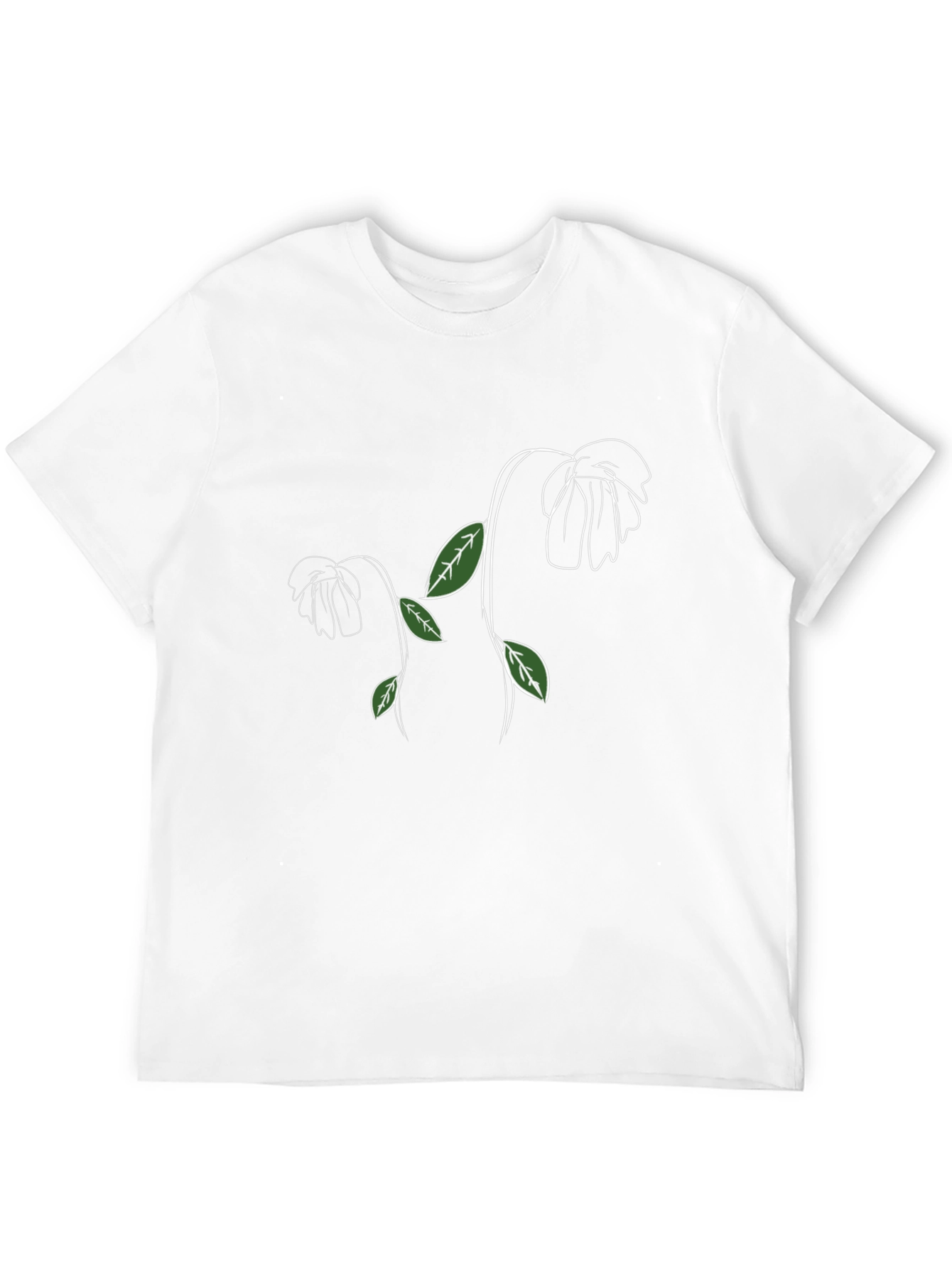 Mens Black T-Shirt with Floral Design