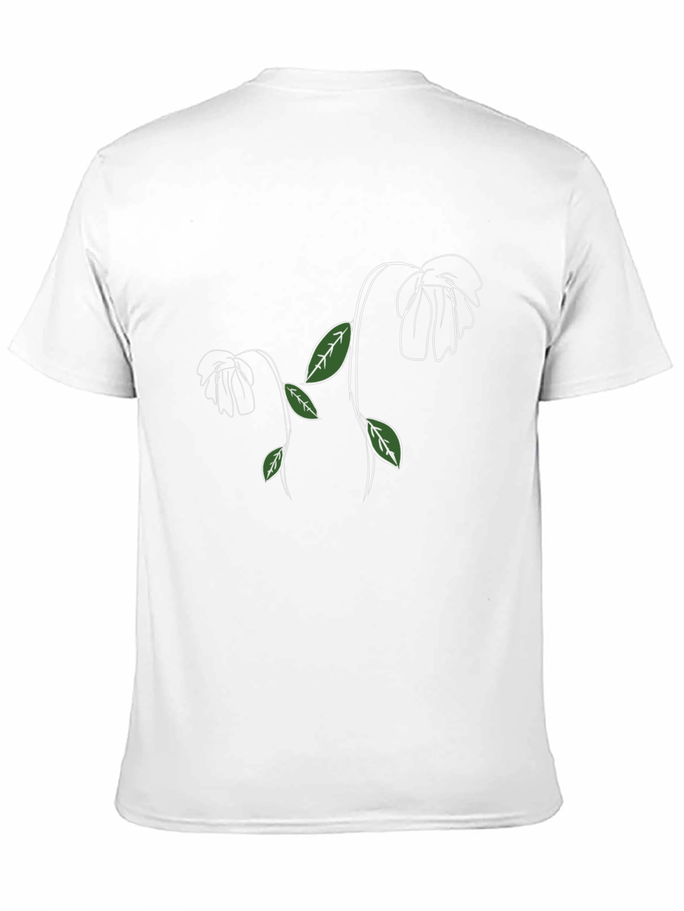 Mens Black T-Shirt with Floral Design