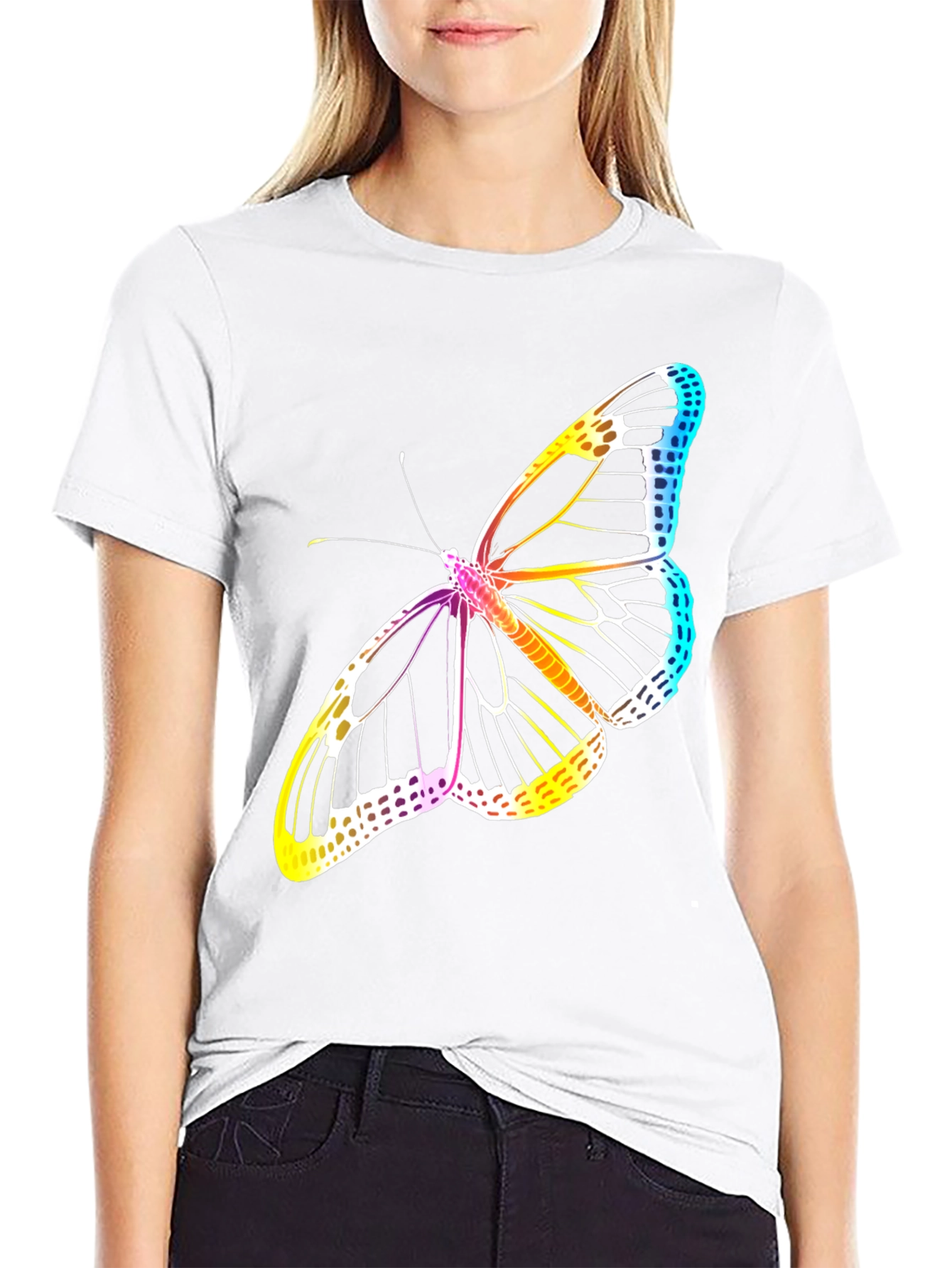 Butterfly Graphic Tee - Mens Black T-Shirt