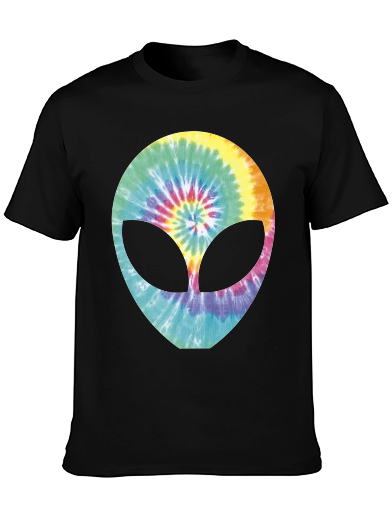 Tie-Dye Alien Head Graphic T-Shirt