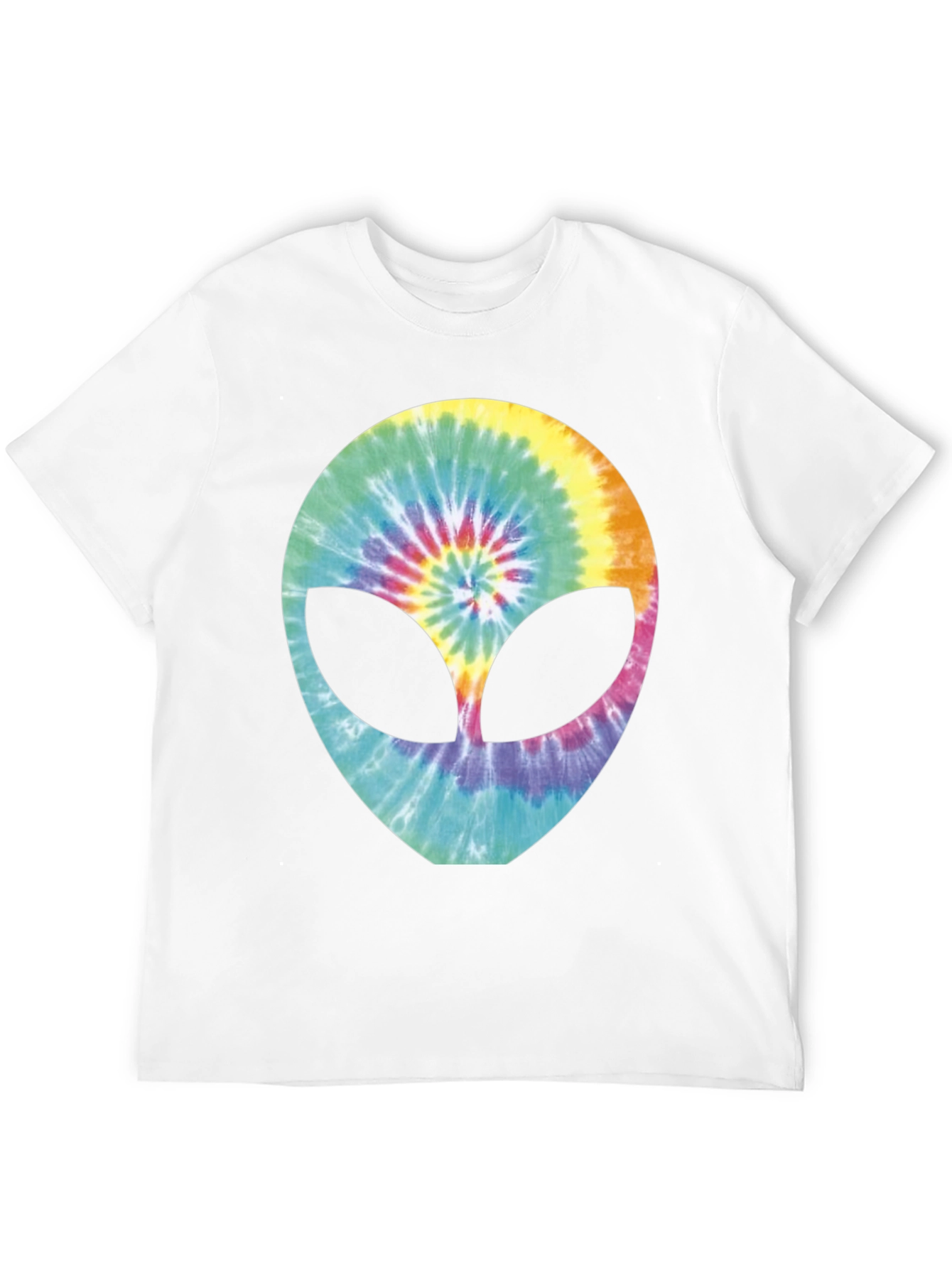 Tie-Dye Alien Head Graphic T-Shirt