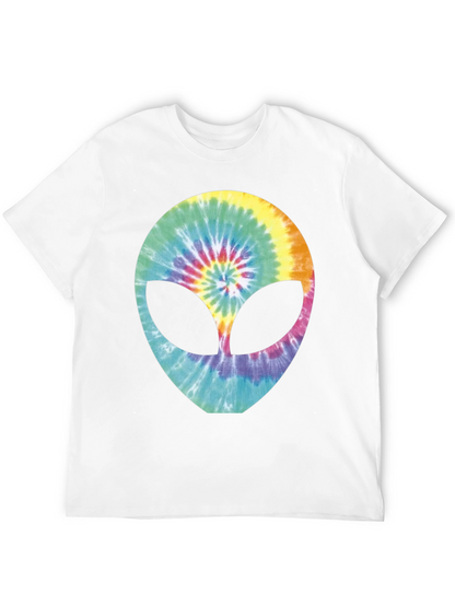 Tie-Dye Alien Head Graphic T-Shirt