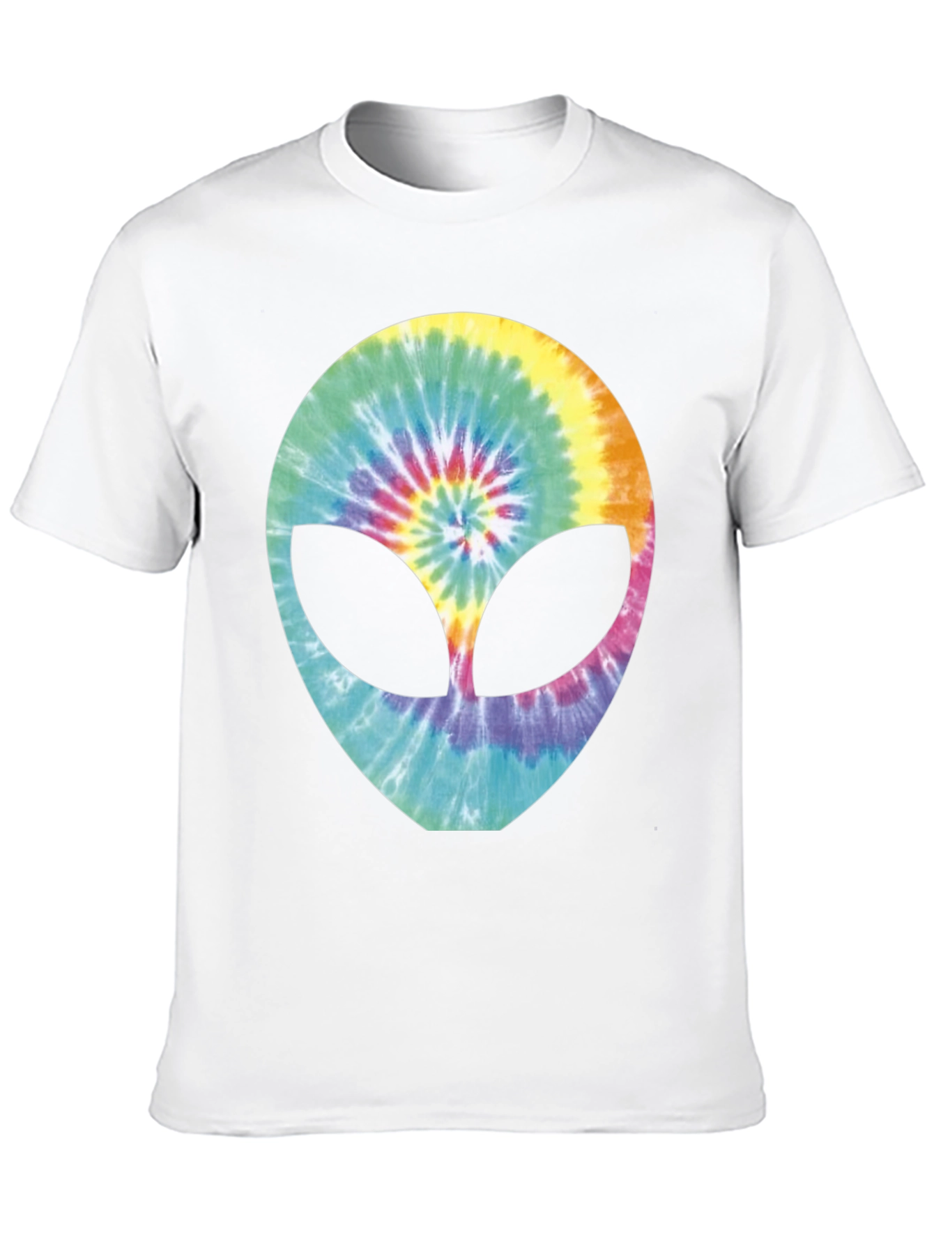 Tie-Dye Alien Head Graphic T-Shirt