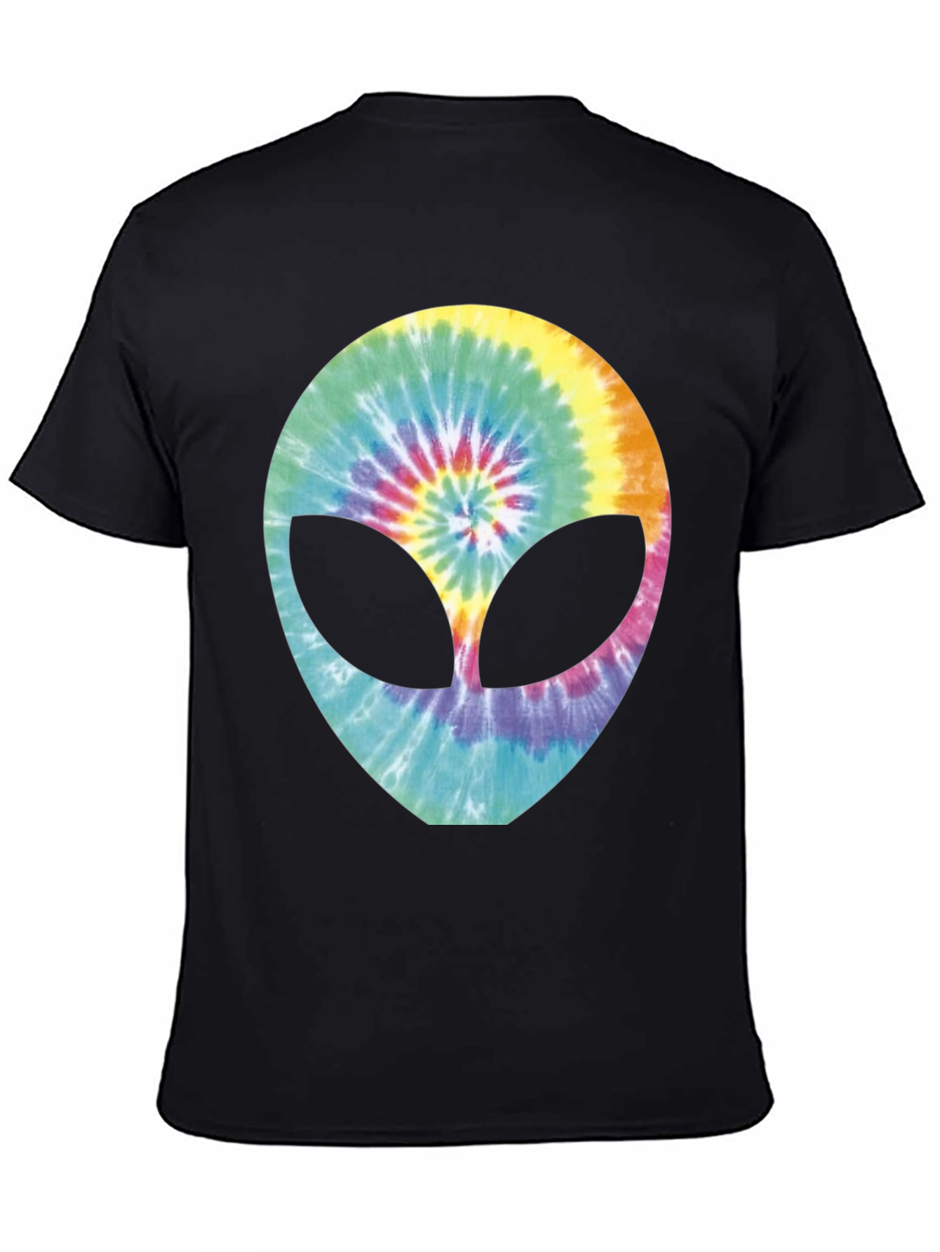 Tie-Dye Alien Head Graphic T-Shirt