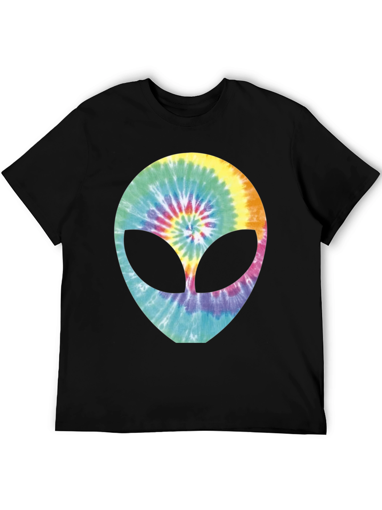 Tie-Dye Alien Head Graphic T-Shirt