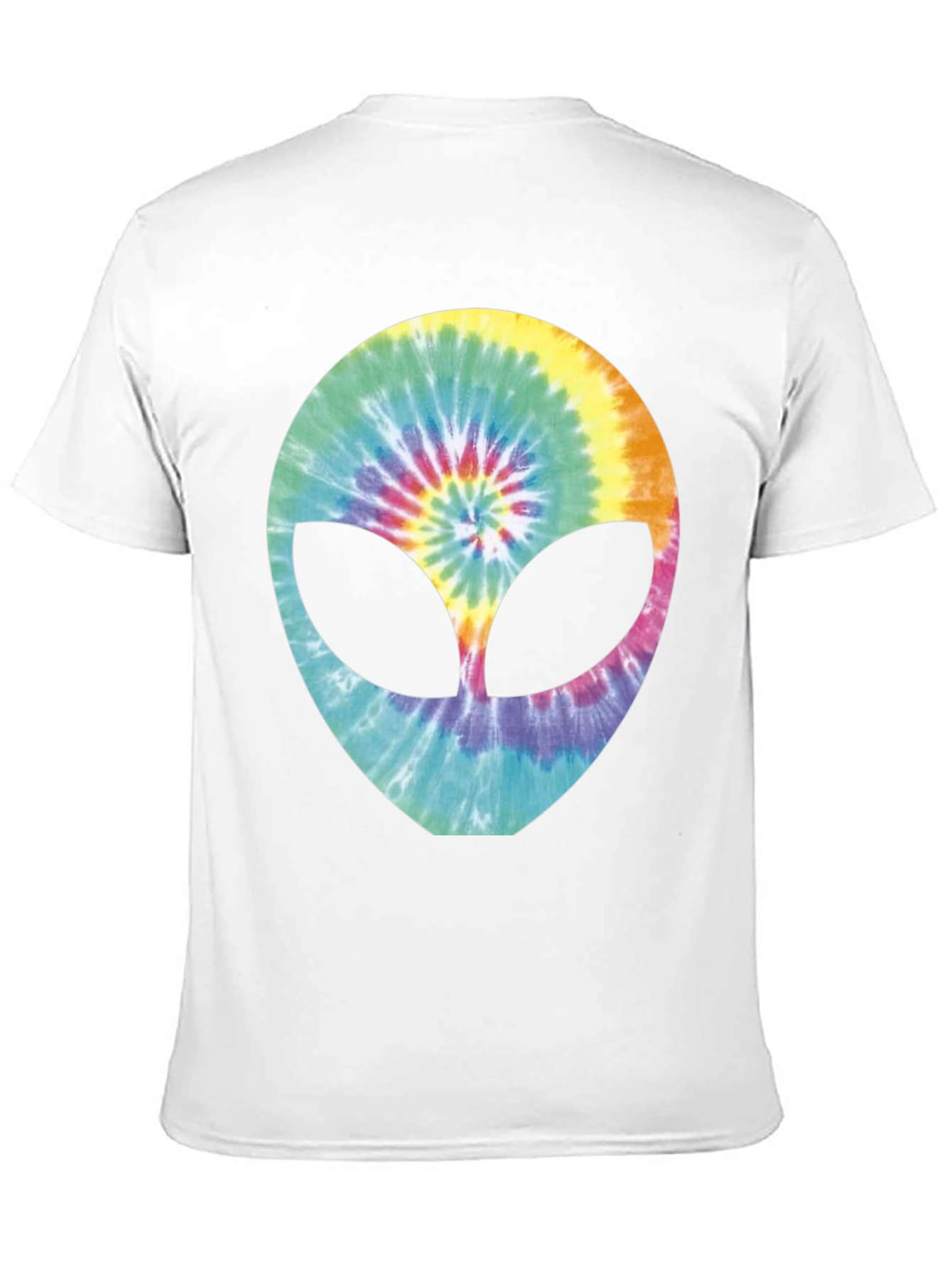 Tie-Dye Alien Head Graphic T-Shirt