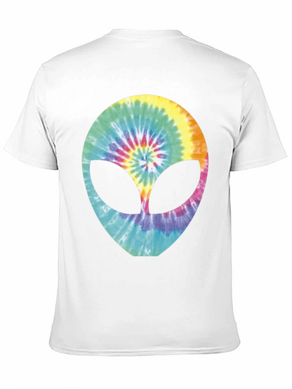 Tie-Dye Alien Head Graphic T-Shirt