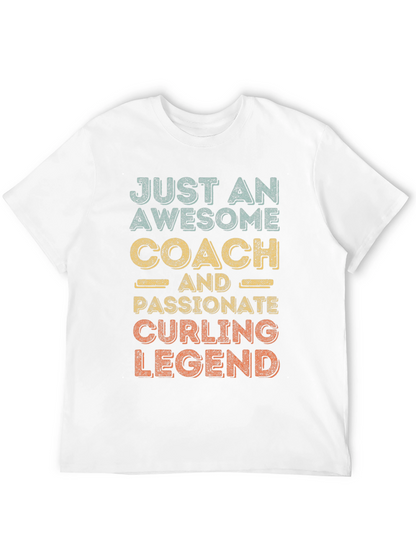 Awesome Coach Curling Legend Graphic T-Shirt