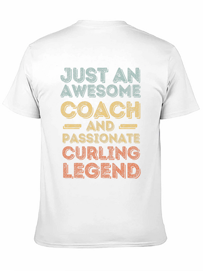 Awesome Coach Curling Legend Graphic T-Shirt