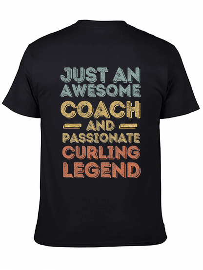 Awesome Coach Curling Legend Graphic T-Shirt