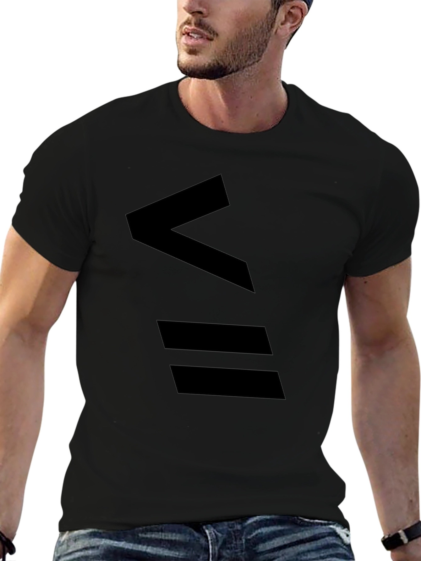 Minimalist Black T-Shirt with Abstract Design