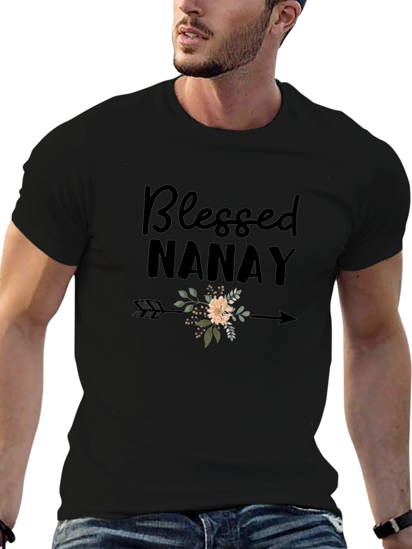 Blessed Nanay Graphic Tee - Black T-Shirt