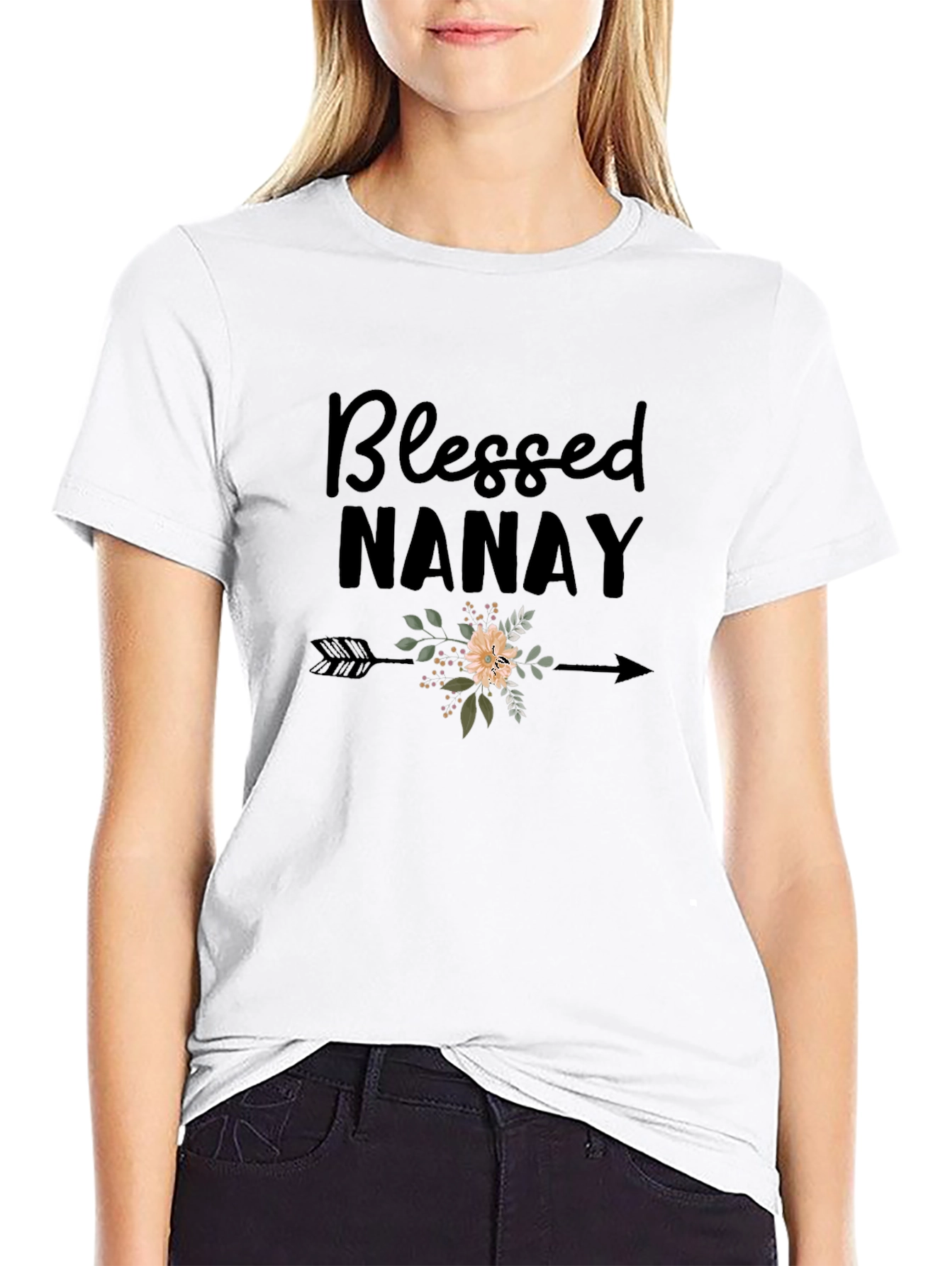 Blessed Nanay Graphic Tee - Black T-Shirt