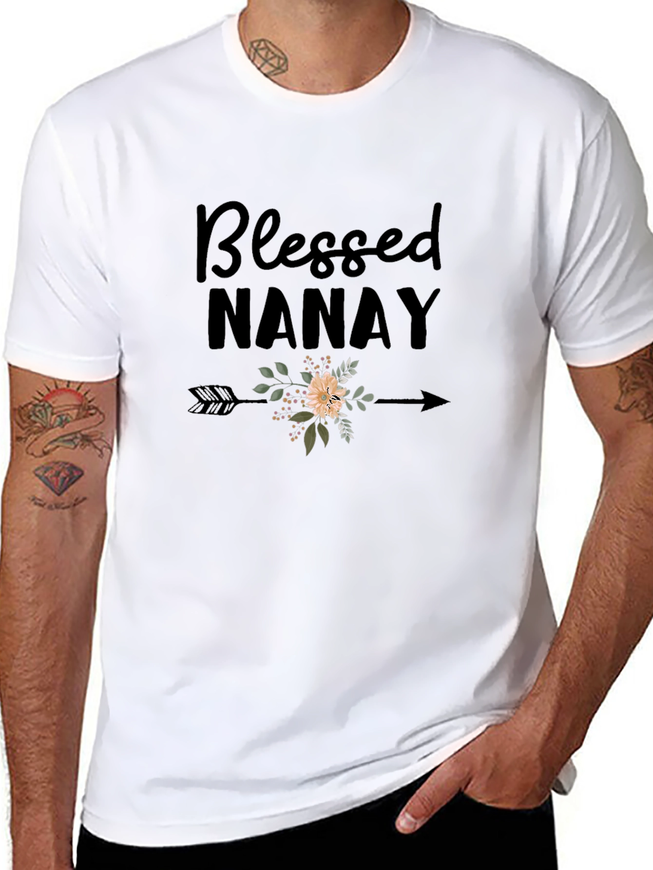 Blessed Nanay Graphic Tee - Black T-Shirt