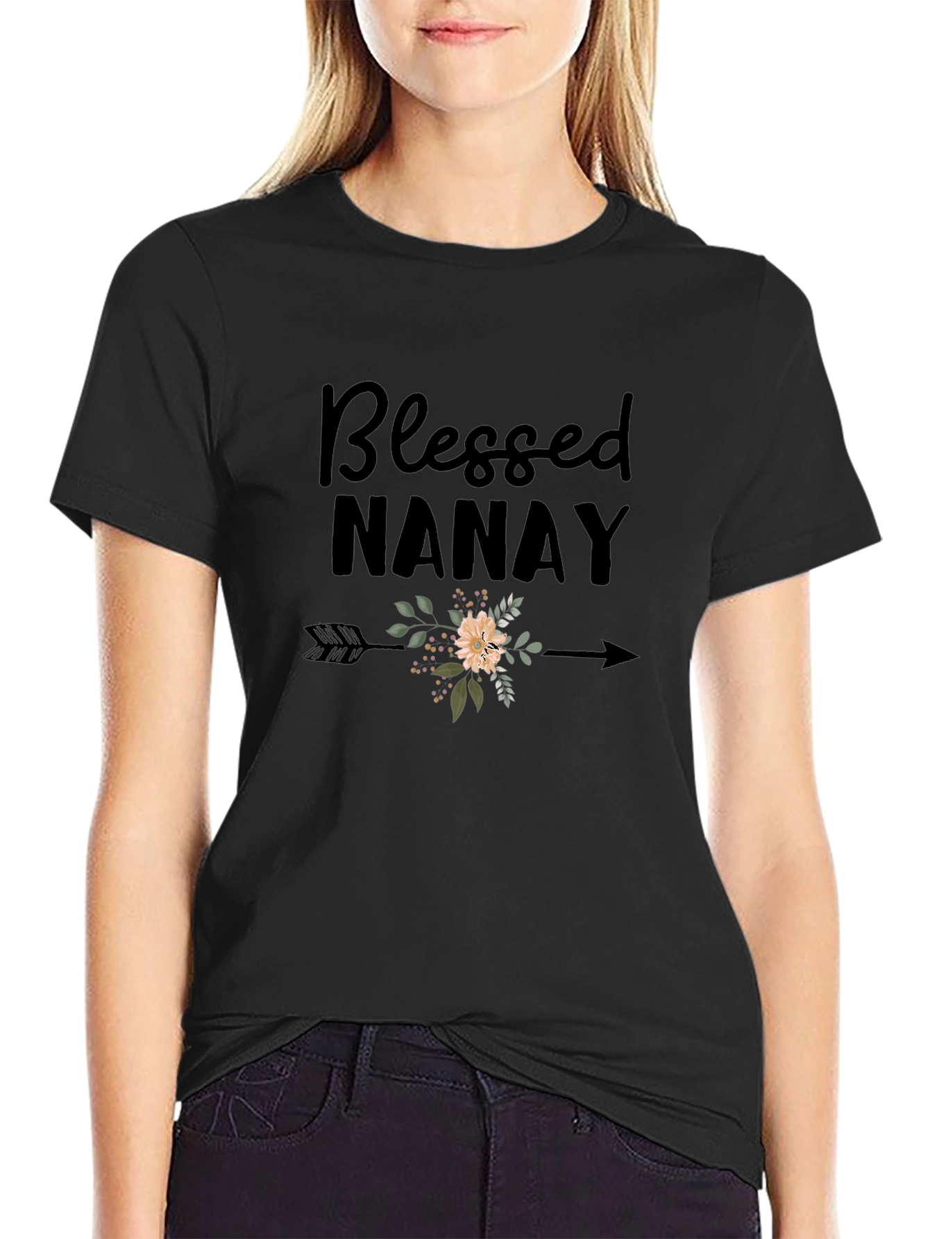 Blessed Nanay Graphic Tee - Black T-Shirt