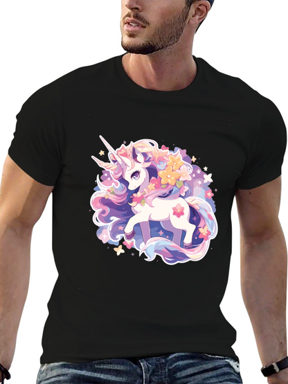 Magical Unicorn Graphic Tee - Black